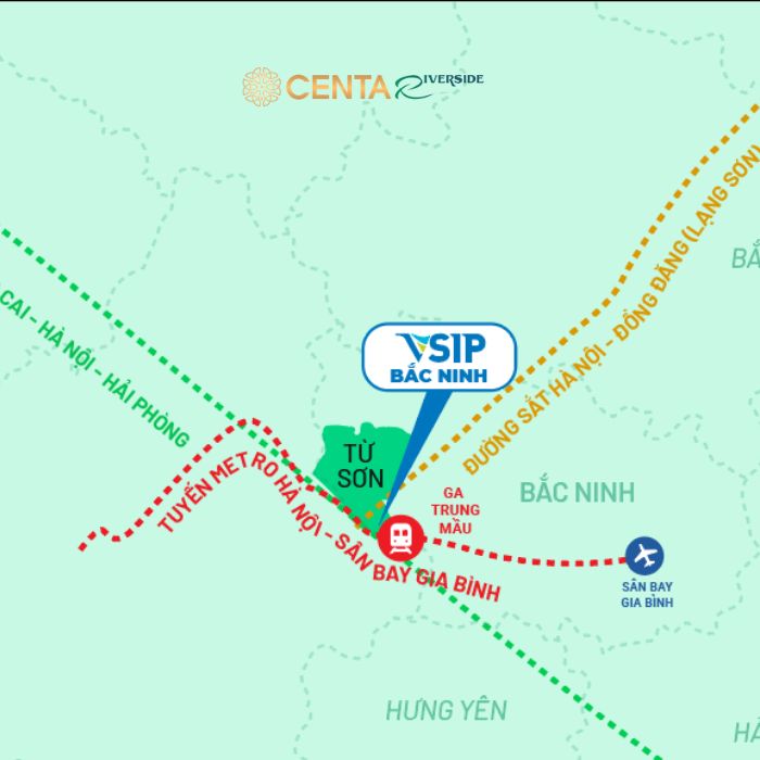Centa Riverside tương lai cách ga Metro Trung Mầu chưa đầy 100m